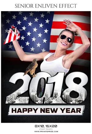 2018 Happy New Year - Senior Enliven Effect Photography Template