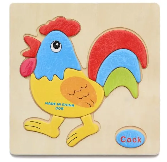 3D Wooden Puzzle Jigsaw Toys For Children Wood 3d Cartoon Animal  Puzzles Intelligence Kids Early Educational Toys for children