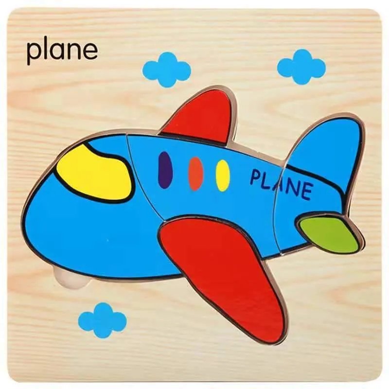 3D Wooden Puzzle Jigsaw Toys For Children Wood 3d Cartoon Animal  Puzzles Intelligence Kids Early Educational Toys for children