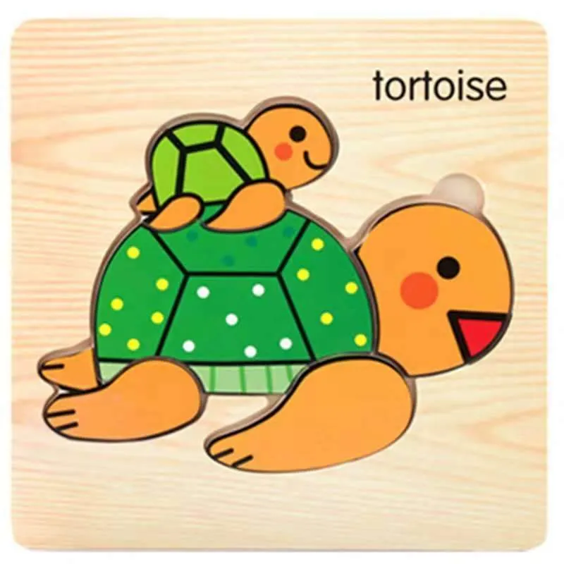 3D Wooden Puzzle Jigsaw Toys For Children Wood 3d Cartoon Animal  Puzzles Intelligence Kids Early Educational Toys for children