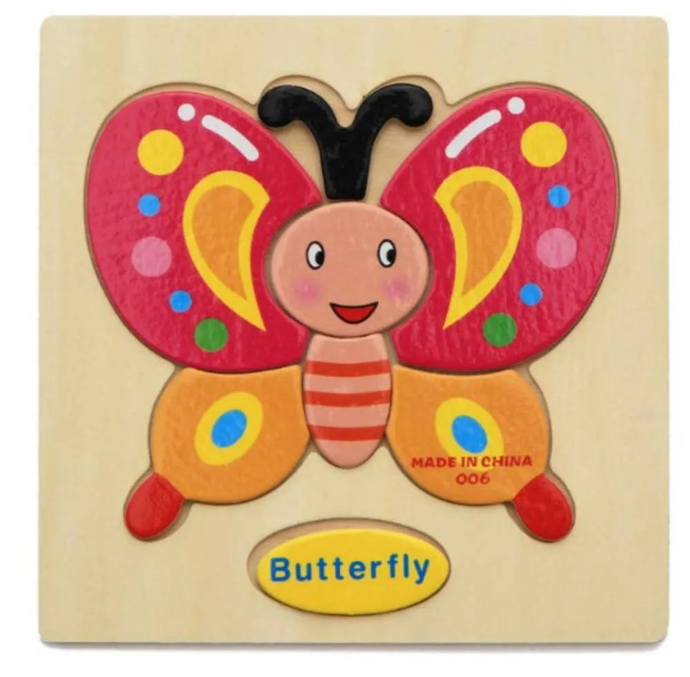 3D Wooden Puzzle Jigsaw Toys For Children Wood 3d Cartoon Animal  Puzzles Intelligence Kids Early Educational Toys for children