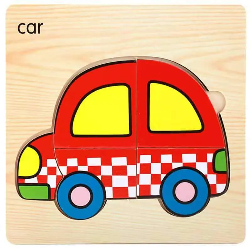 3D Wooden Puzzle Jigsaw Toys For Children Wood 3d Cartoon Animal  Puzzles Intelligence Kids Early Educational Toys for children