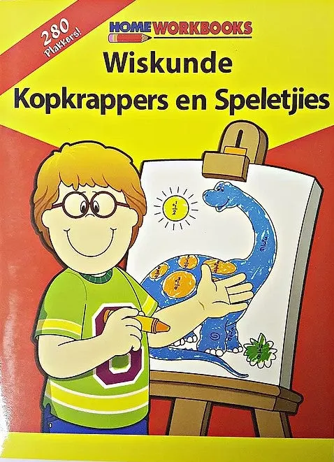 Activity Book with Stickers: Maths Puzzles & Games / Wiskunde Kopkrappers en Speletjies