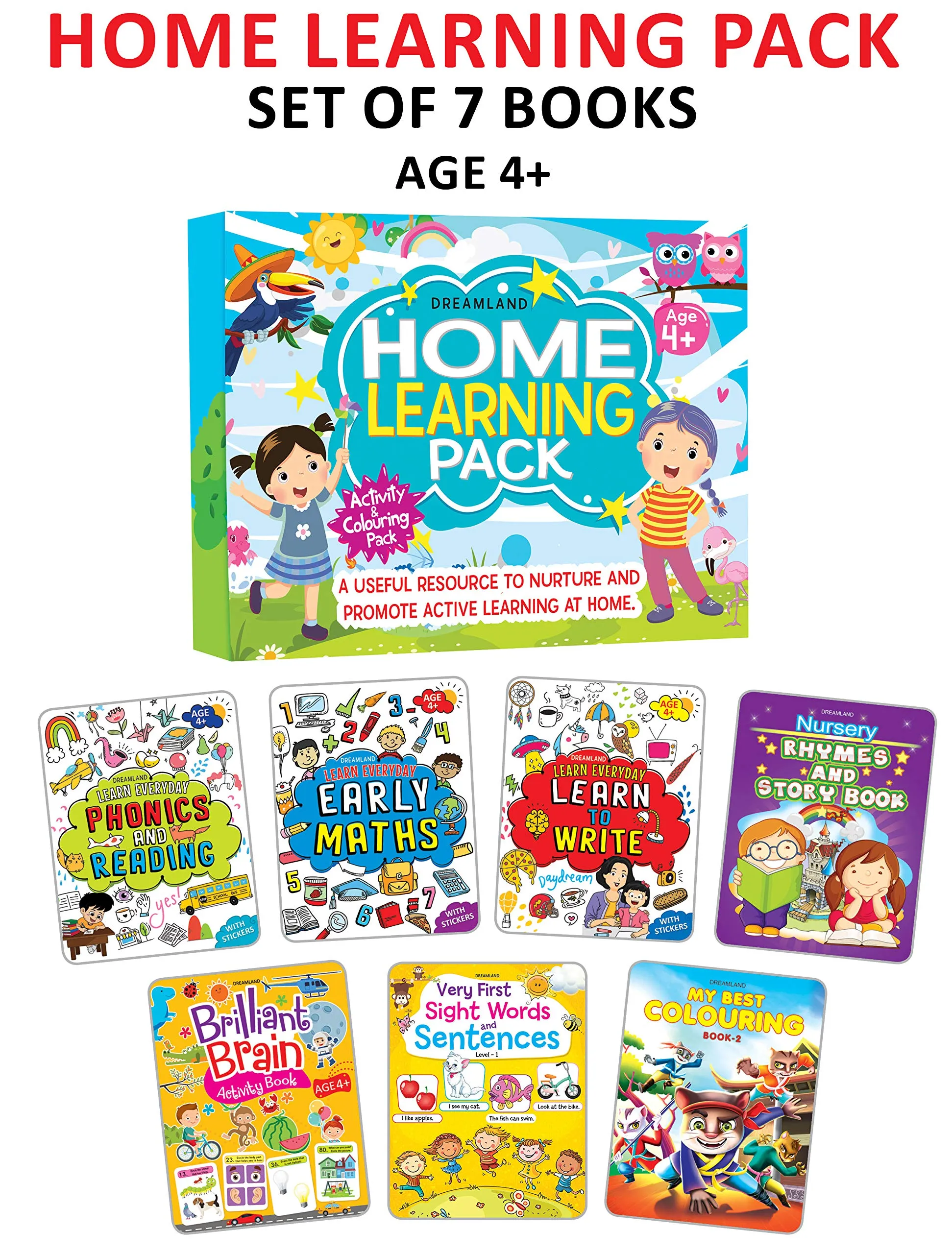 An Amazing Set of Home Learning Books For Kids Age 4  (Pack of 7)