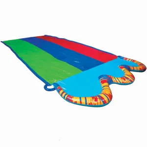 Banzai Triple Racer Kids Inflatable Water Slide with Splash Pool