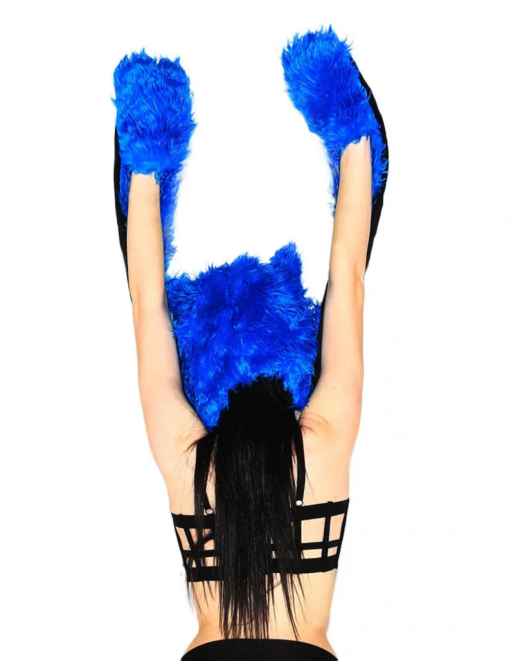 Blue Furry Hood