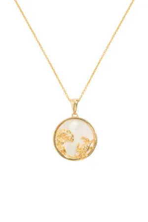 CANCER 18CT GOLD PLATED ZODIAC NECKLACE