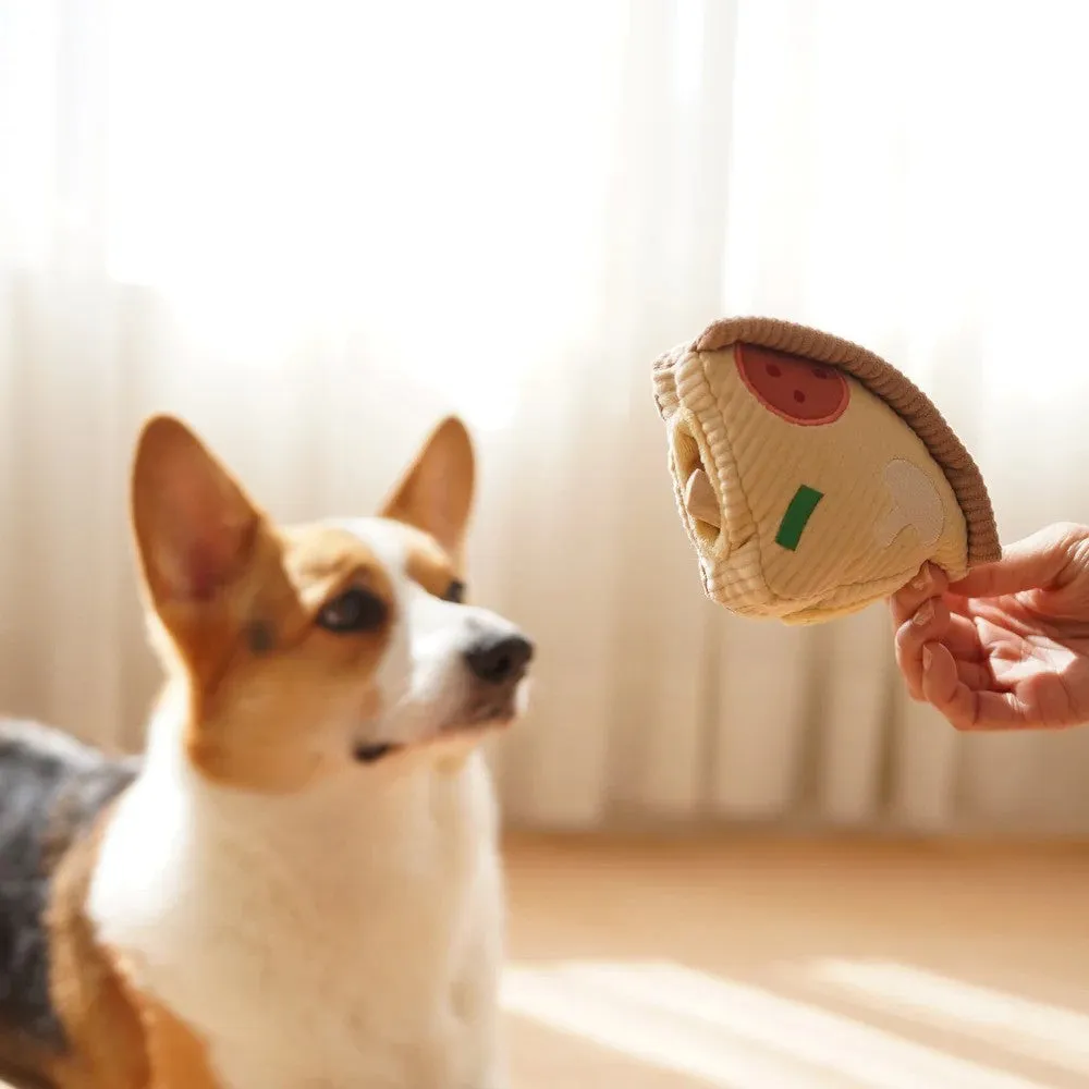 Deep Dish Pizza Burrow & Snuffle Dog Toy