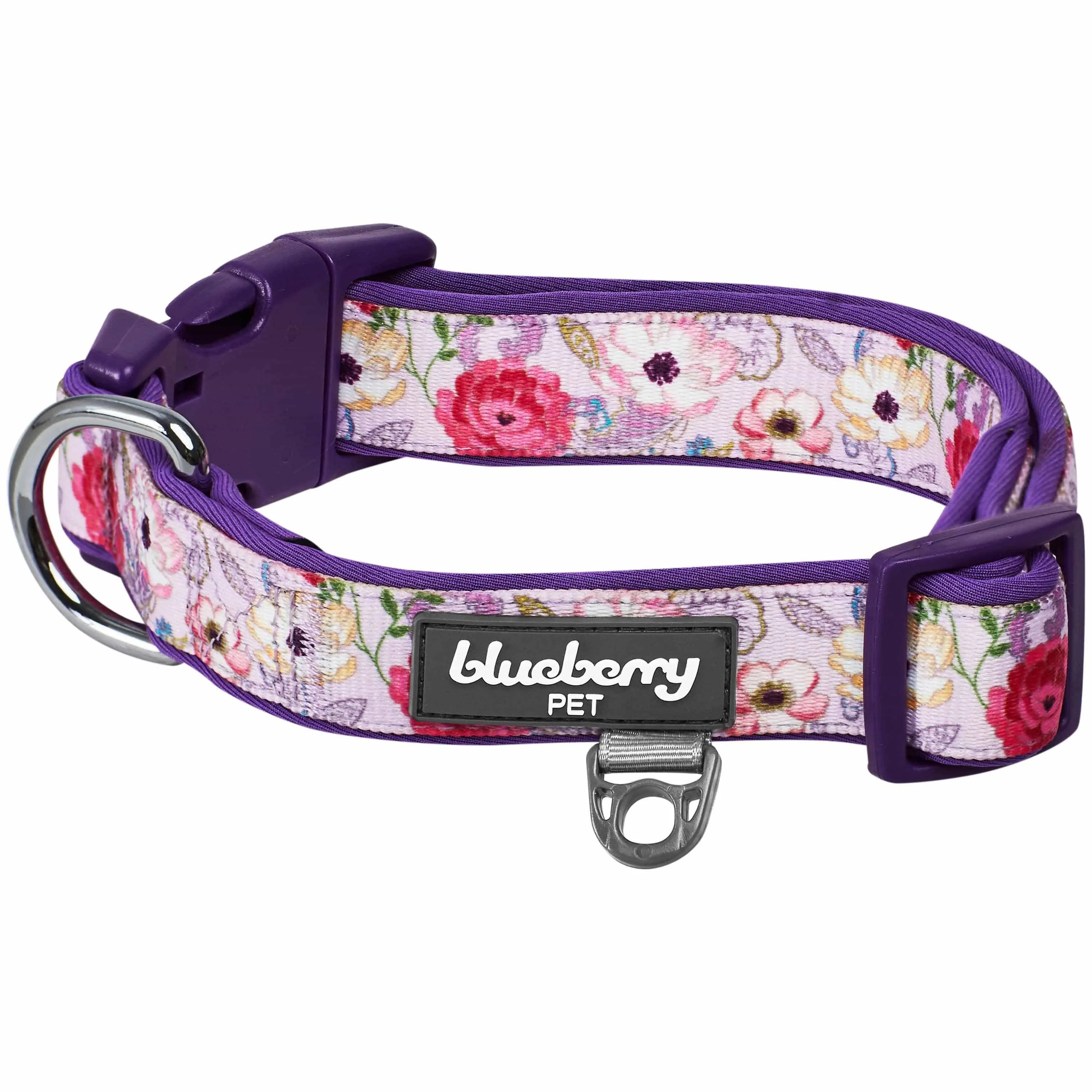 Floral Print Neoprene Padded Dog Collar