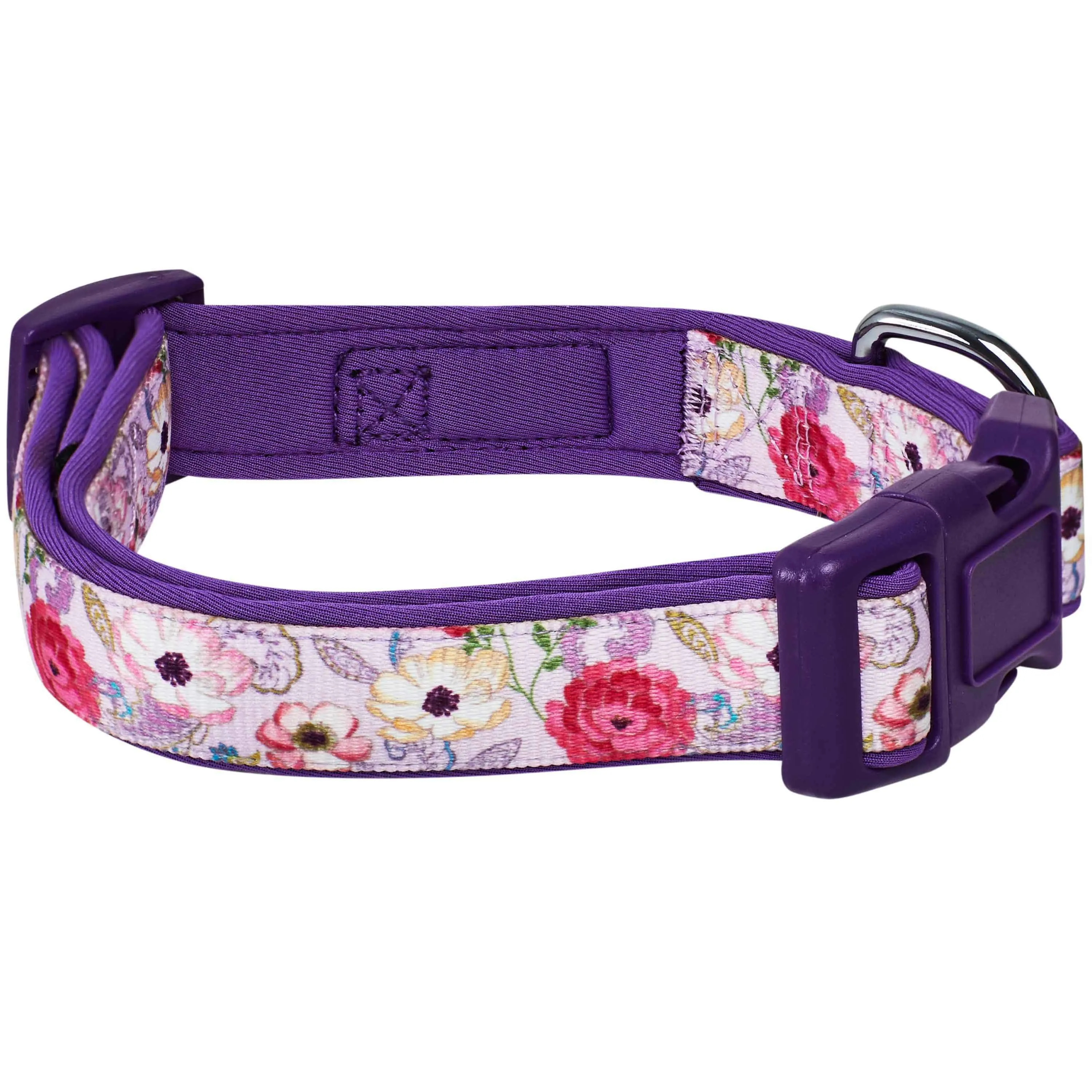 Floral Print Neoprene Padded Dog Collar