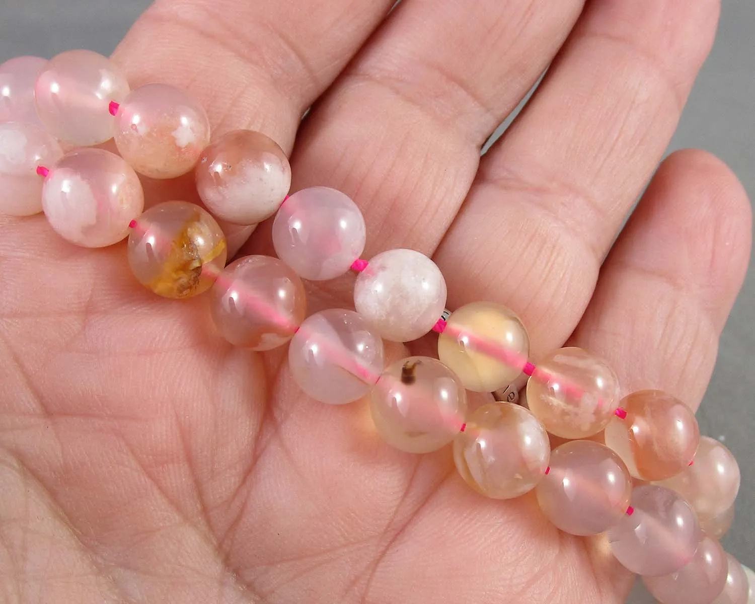 Flower Agate Beads Round (Various Sizes)