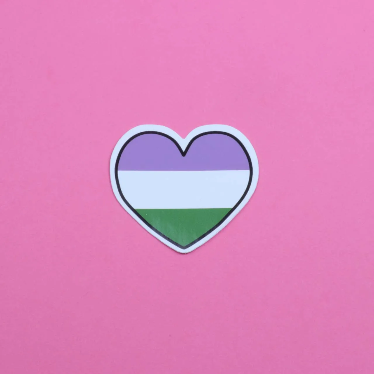 Genderqueer Heart Sticker