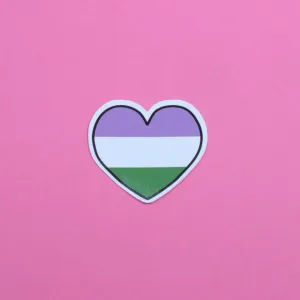 Genderqueer Heart Sticker