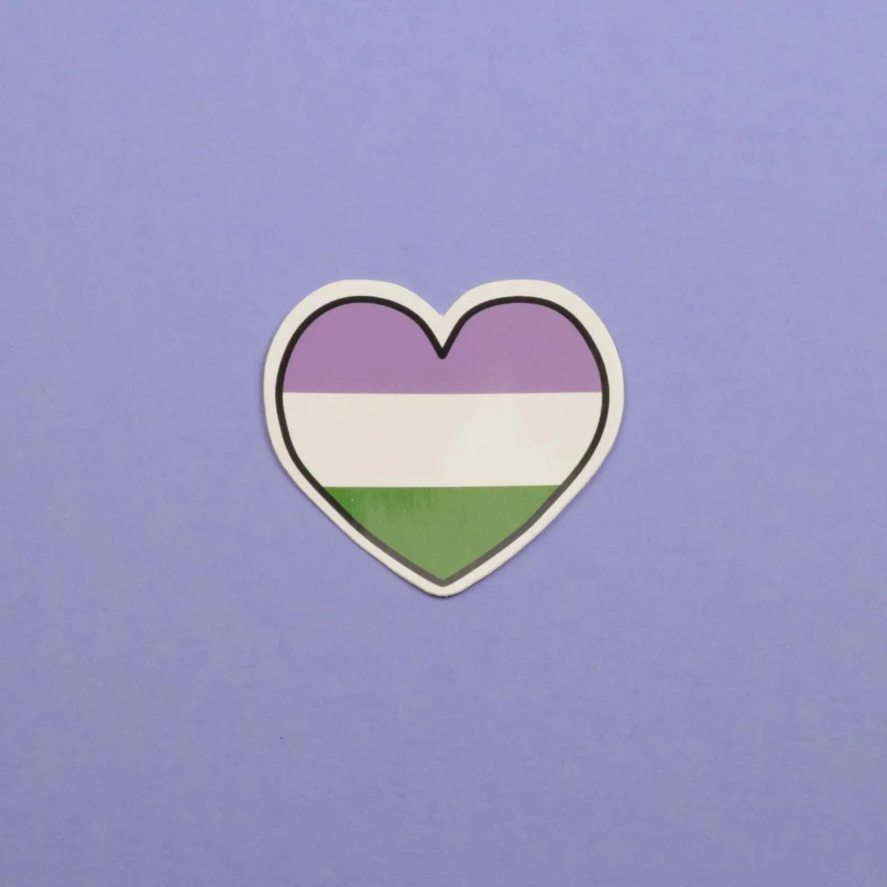 Genderqueer Heart Sticker