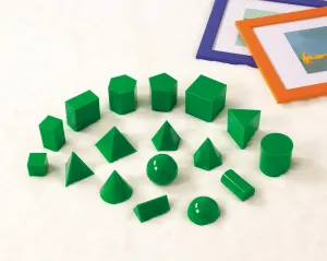 Geometric Solids Green Plastic Student 5cm 17pc