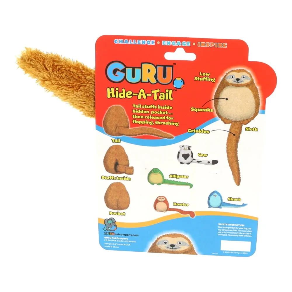 GURU Hide A Tail Sloth Plush Dog Enrichment Toy Medium