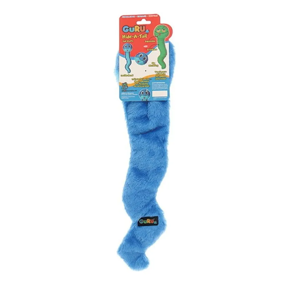 GURU Hide A Tail Snake Plush Dog Enrichment Toy Blue Large