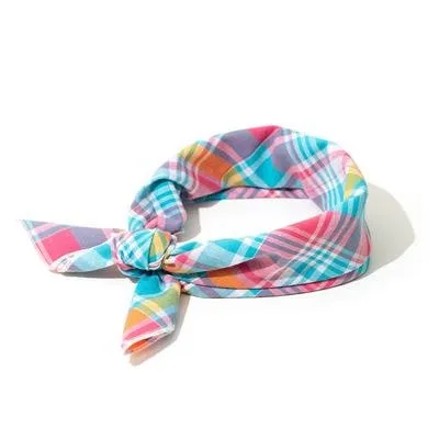 Madras Plaid Turquoise/Pink/Multi Bandana