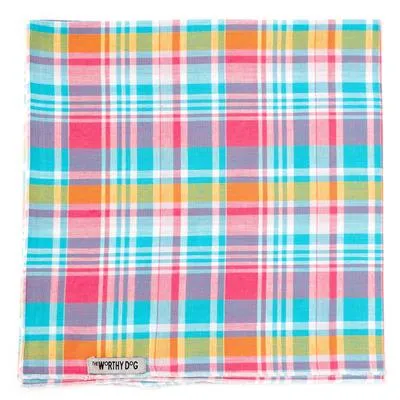 Madras Plaid Turquoise/Pink/Multi Bandana