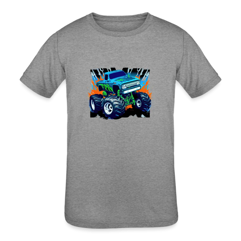 Monster Truck Mania: Tri-Blend Turbo Tee for Kids