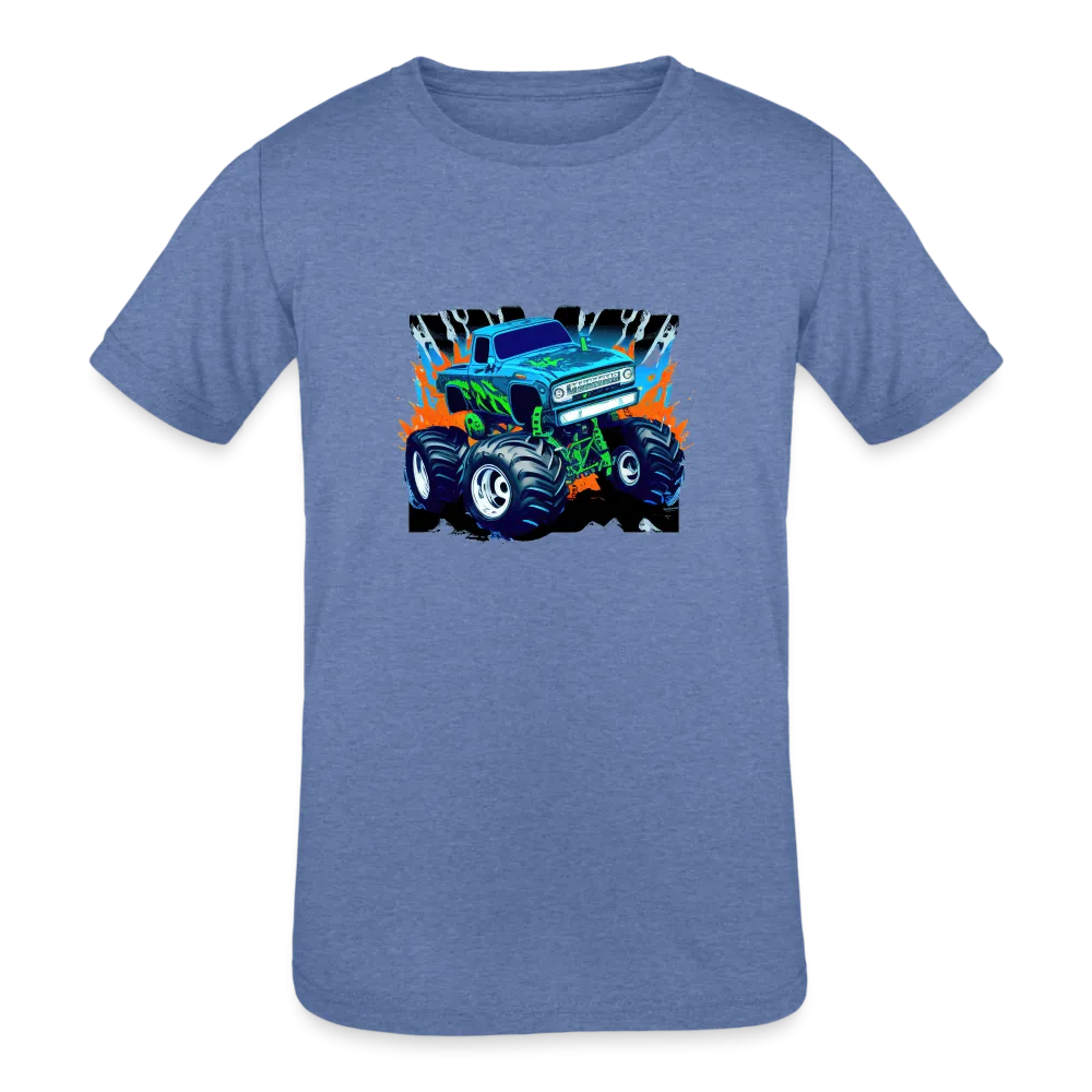 Monster Truck Mania: Tri-Blend Turbo Tee for Kids