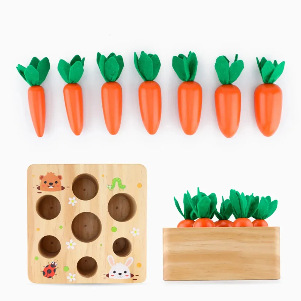 Montessori Wooden Carrot Harvest Game