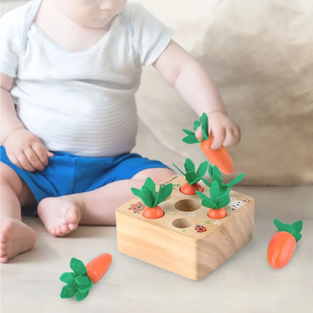 Montessori Wooden Carrot Harvest Game