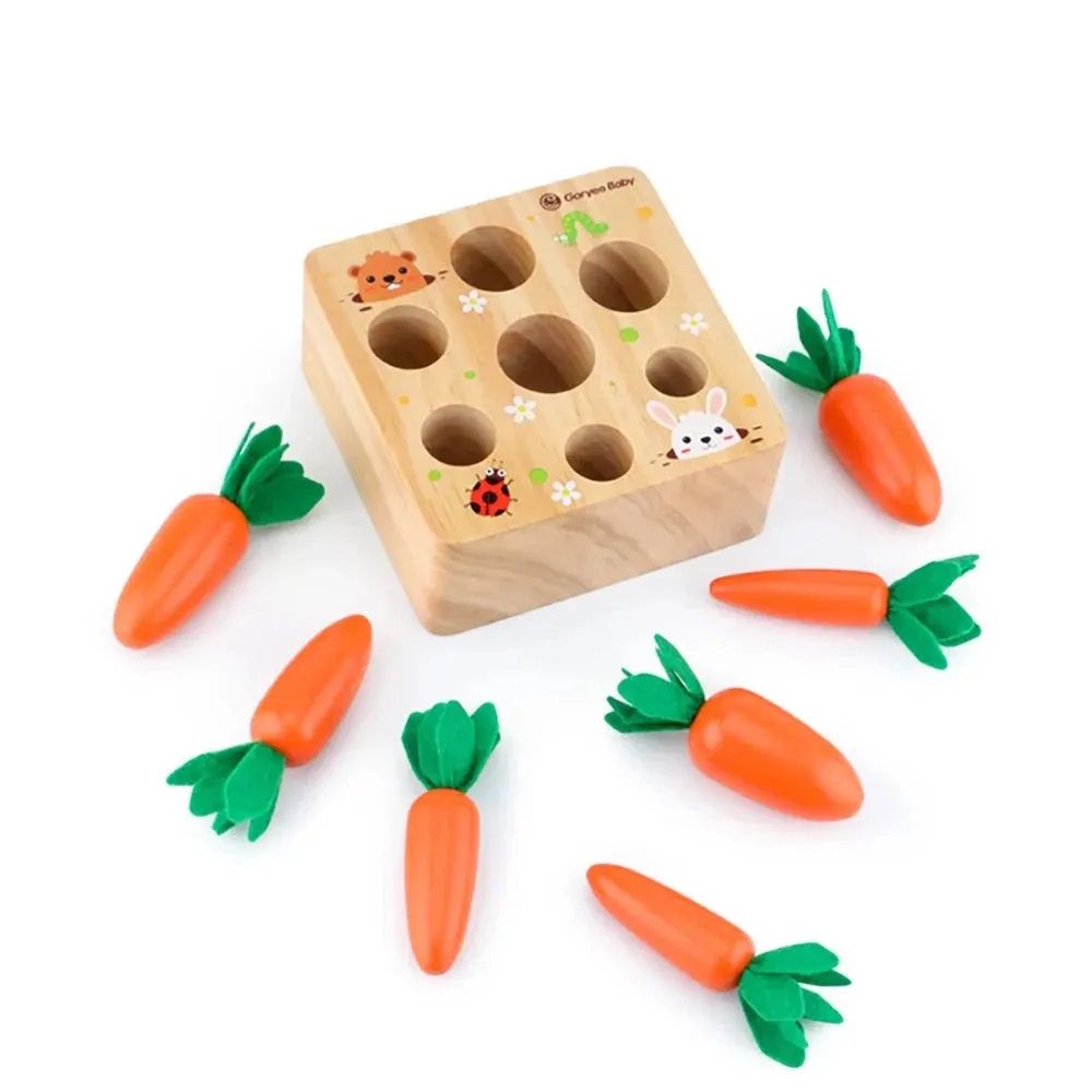 Montessori Wooden Carrot Harvest Game