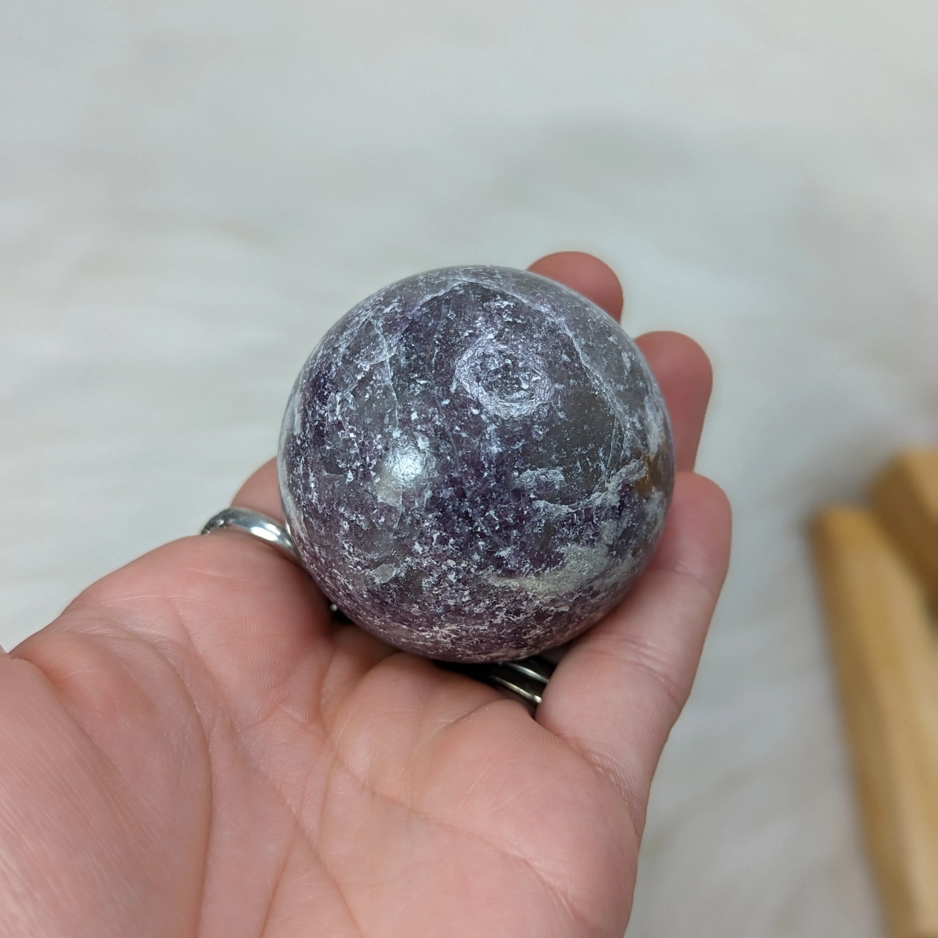 ONE Calming, Sparkling Lepidolite Sphere ~ Size 1