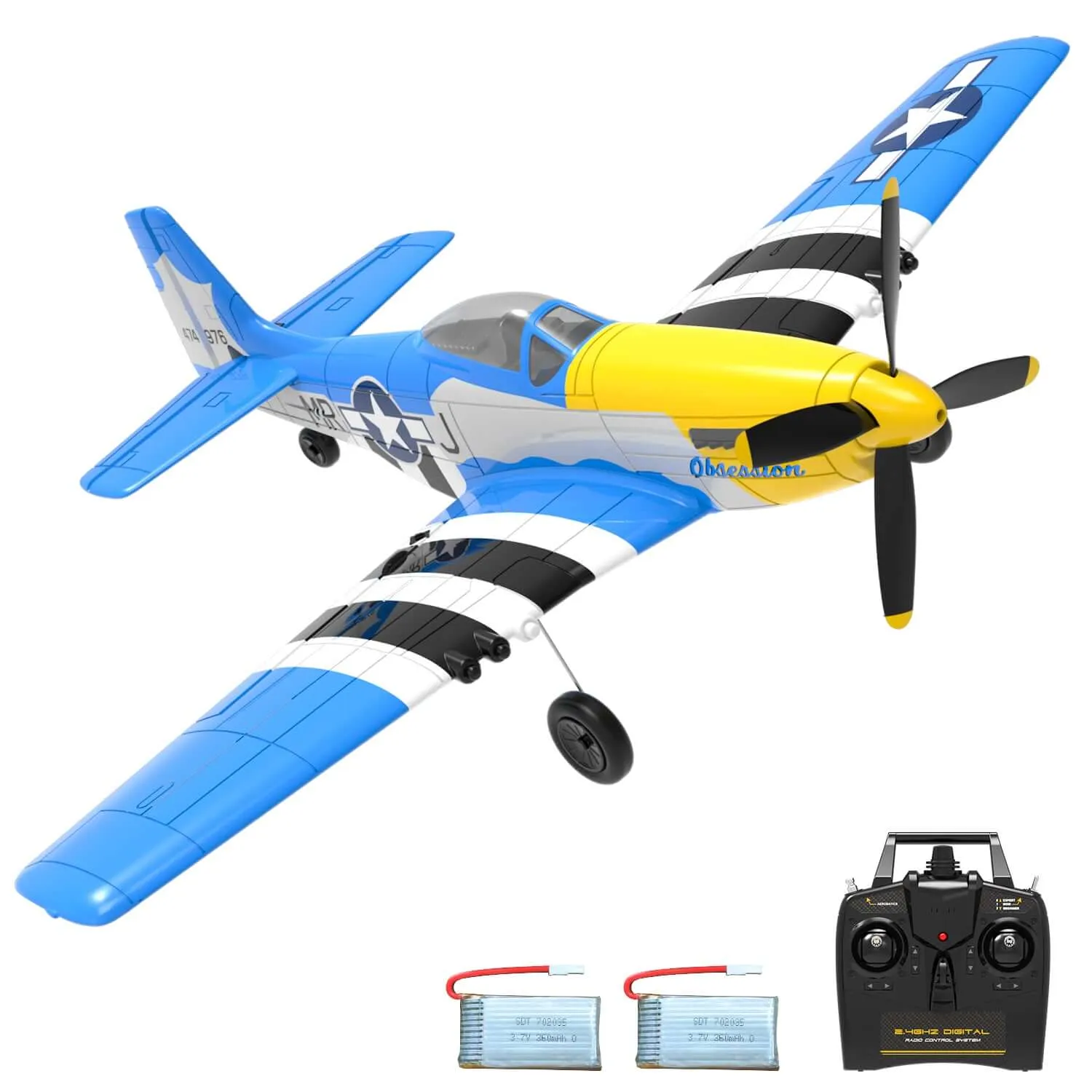 P51D Mustang EPP Warbird RC Glider - Durable, Beginner-Friendly