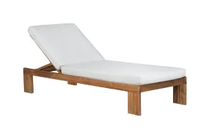 Paradiso Outdoor Teak Chaise - Light Gray Fabric