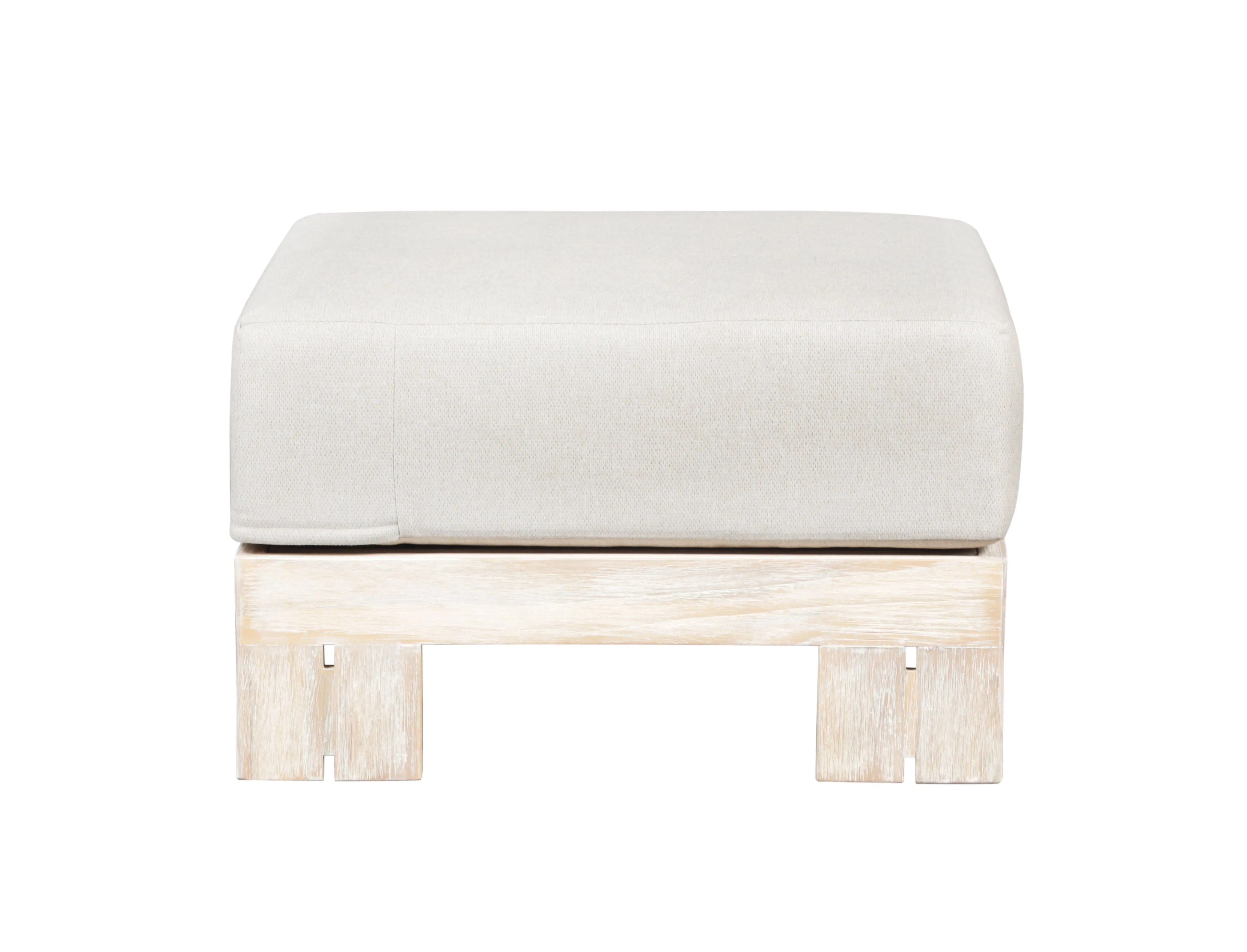 Paradiso Outdoor Teak Natural Look Ottoman - Gray Fabric