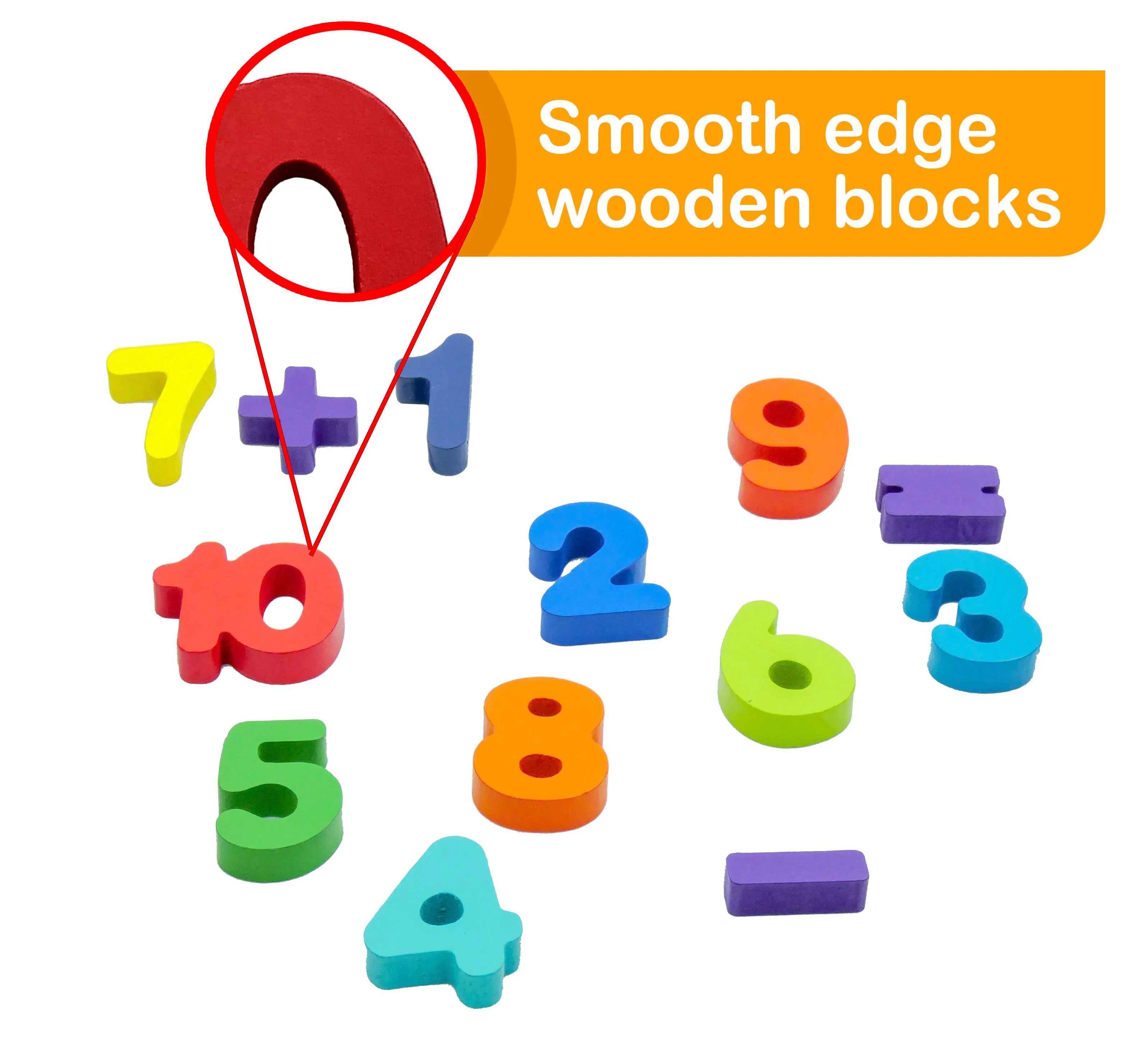 Rainbow Wooden Numbers Puzzle 13 Piece Set