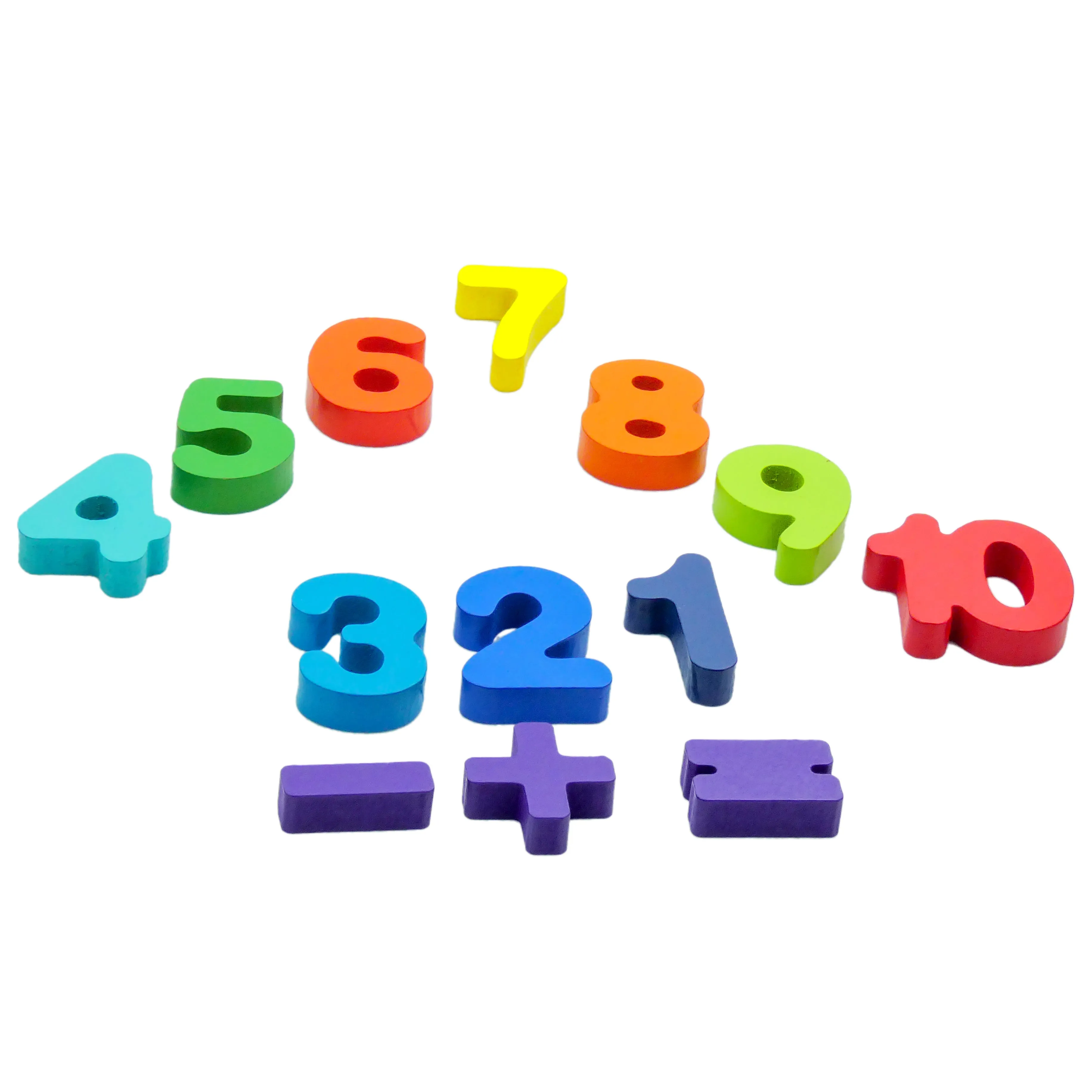 Rainbow Wooden Numbers Puzzle 13 Piece Set