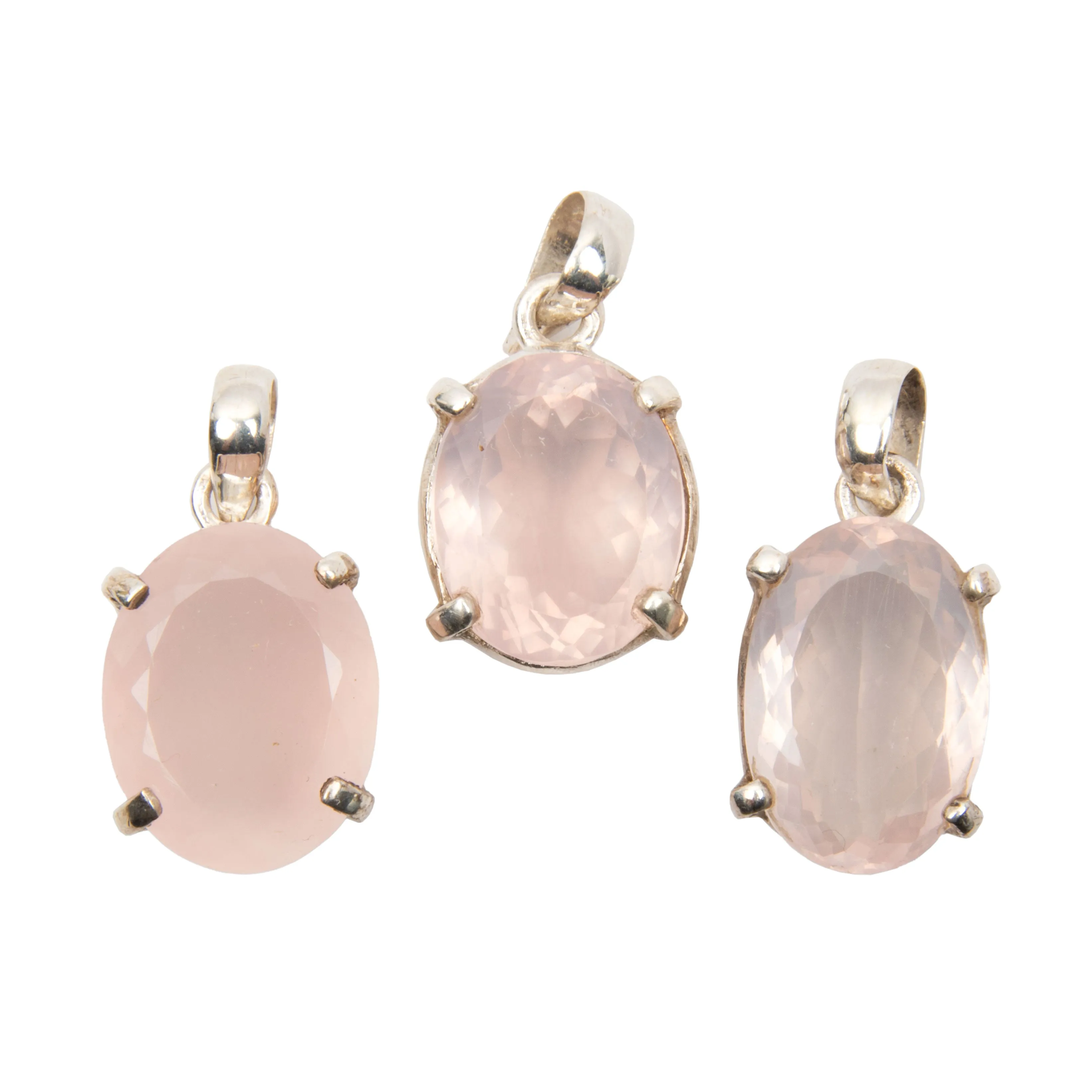 Rose Quartz - Faceted Pendants