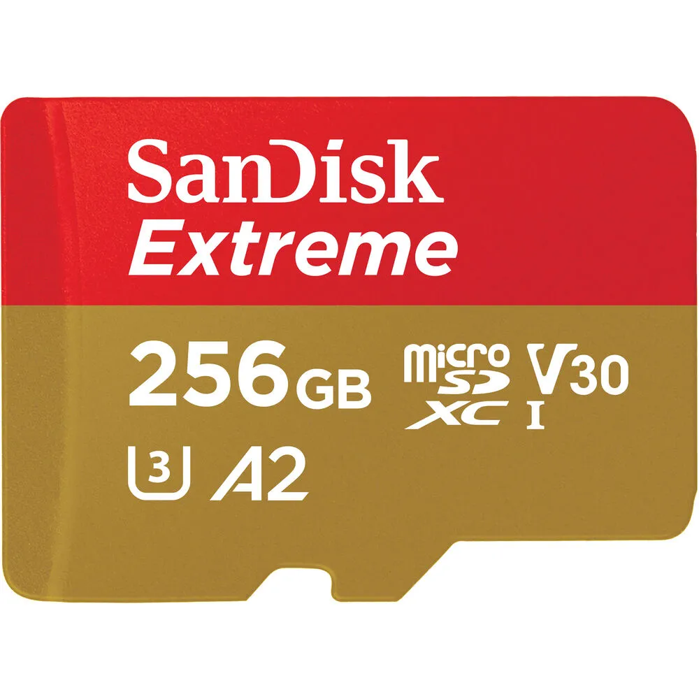 SanDisk Extreme microSDXC 256GB UHS-I 190MB/s Memory Card - V30