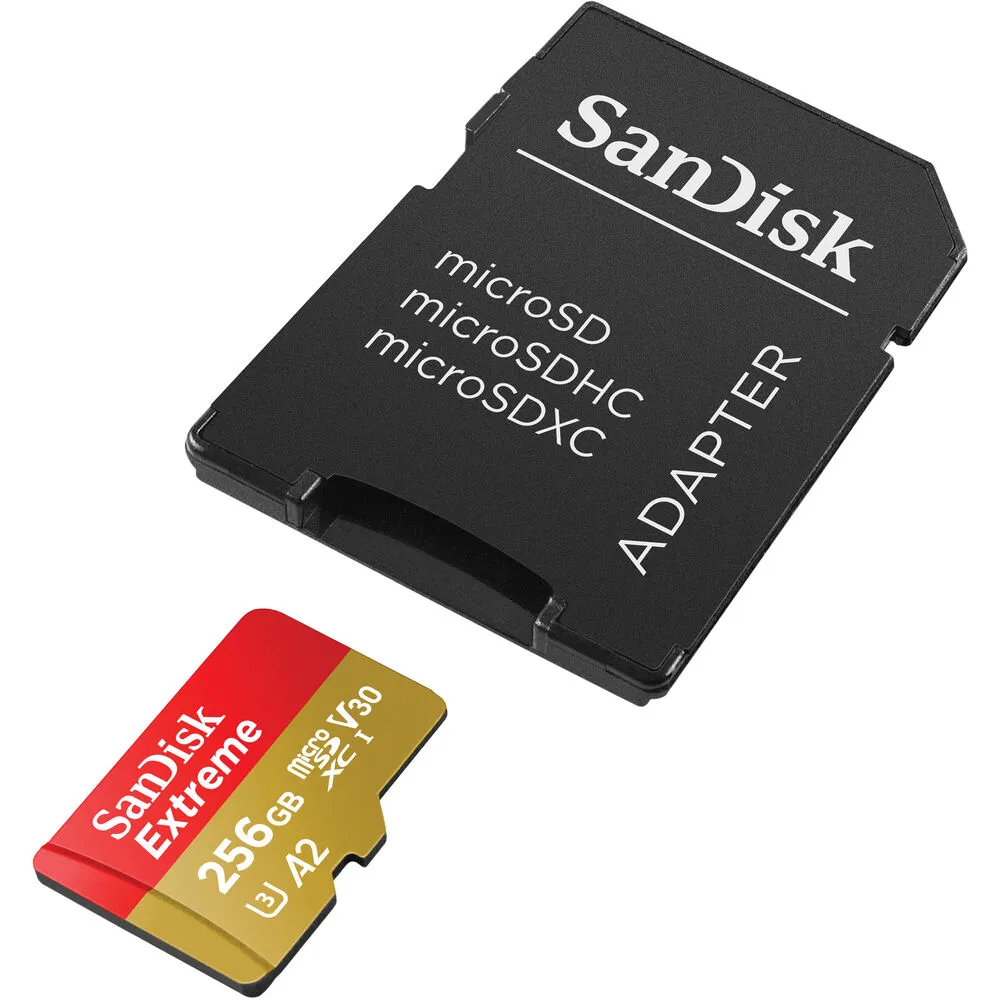 SanDisk Extreme microSDXC 256GB UHS-I 190MB/s Memory Card - V30