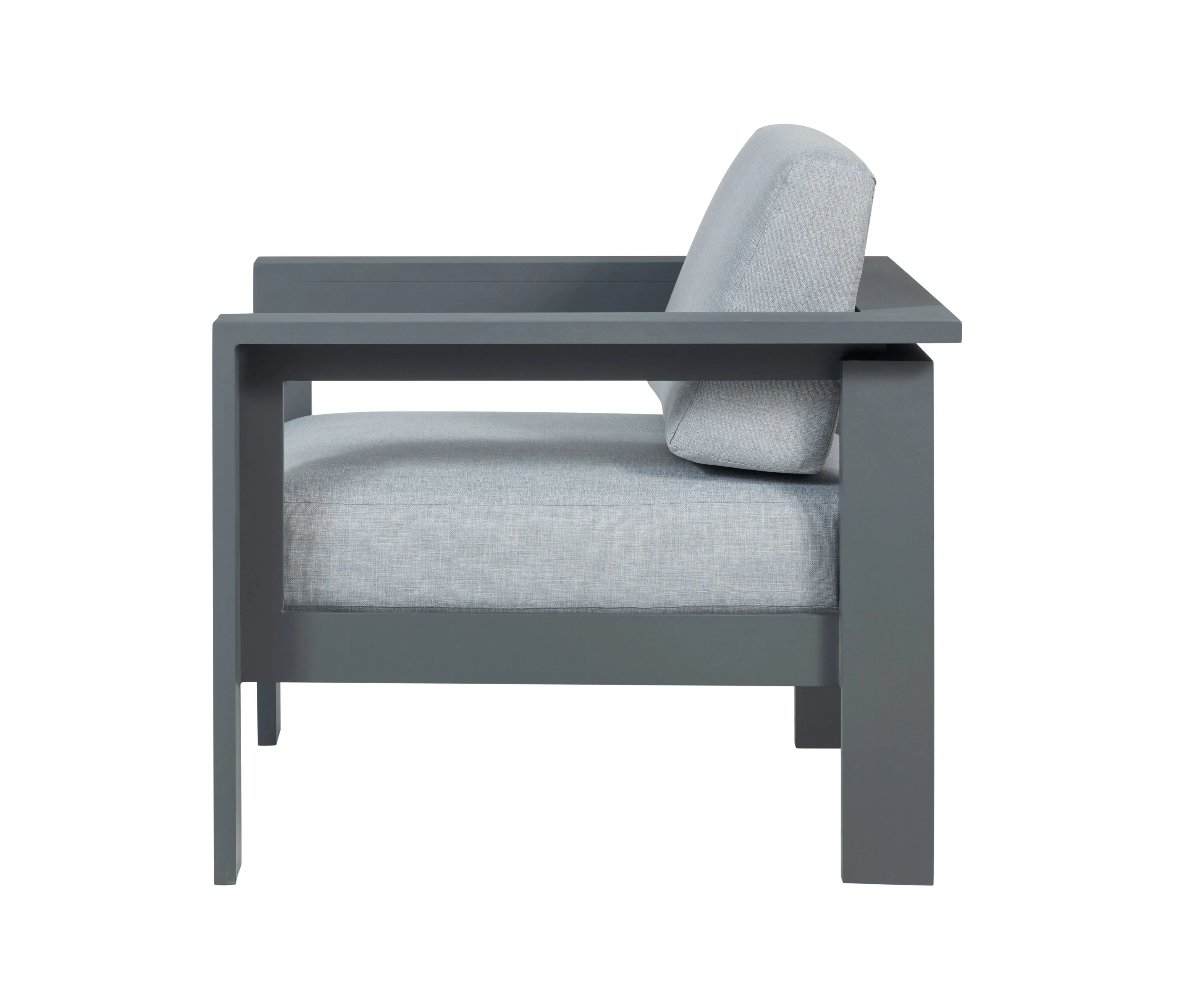 Sardinia Outdoor Arm Chair with Aluminum Metal Frame - Gray