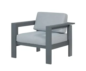 Sardinia Outdoor Arm Chair with Aluminum Metal Frame - Gray