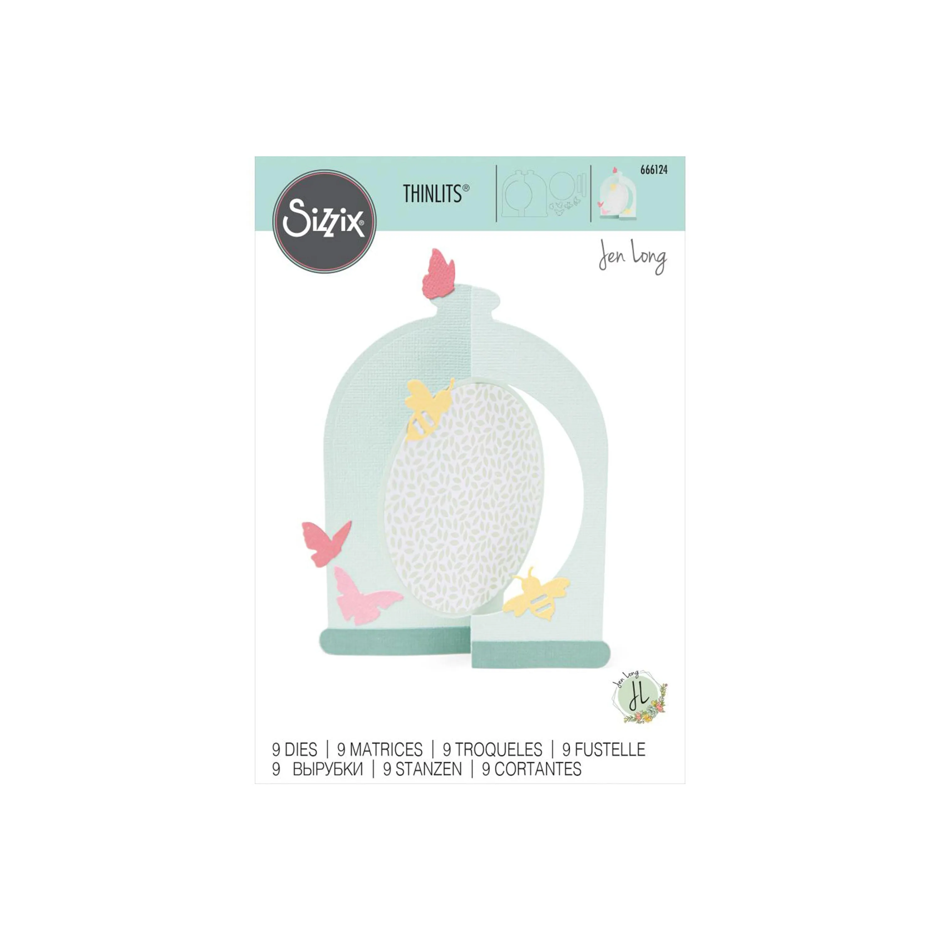 Sizzix Thinlits Dies by Jen Long 9/Pkg - Card Bell Jar*