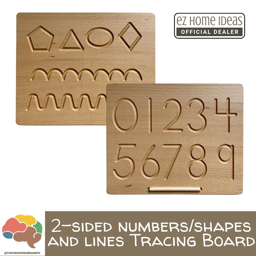 The Growing Brain PH 2-sided Numbers/Shapes and Lines Tracing Board