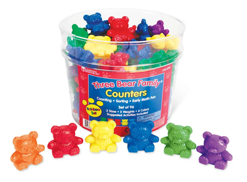 Three Bear Family Counters: Rainbow Set