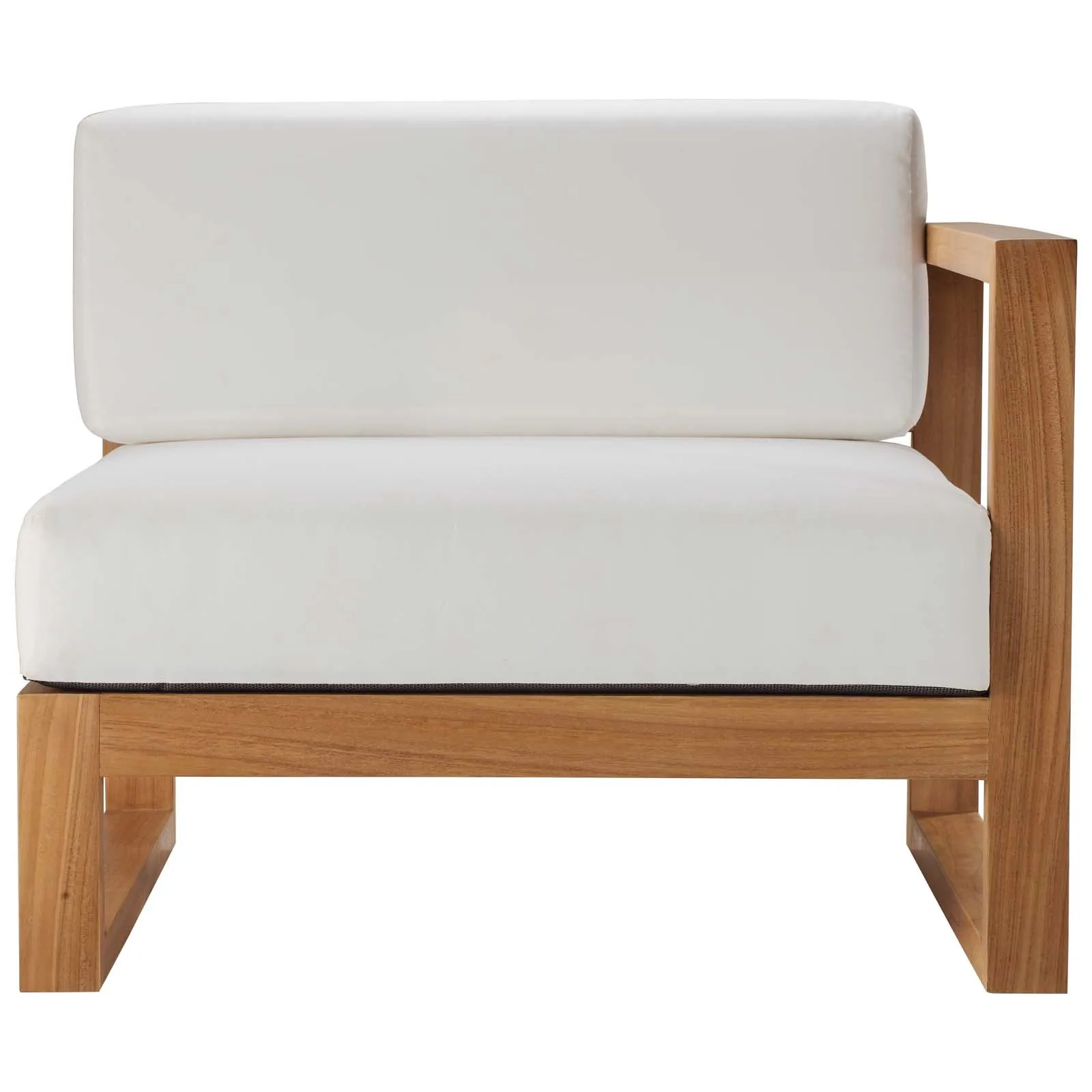 Upland Outdoor Patio Right-Arm Chair Natural White EEI-4123-NAT-WHI