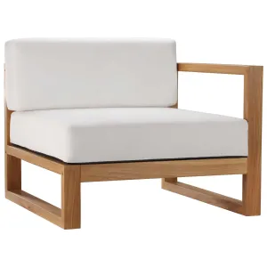 Upland Outdoor Patio Right-Arm Chair Natural White EEI-4123-NAT-WHI