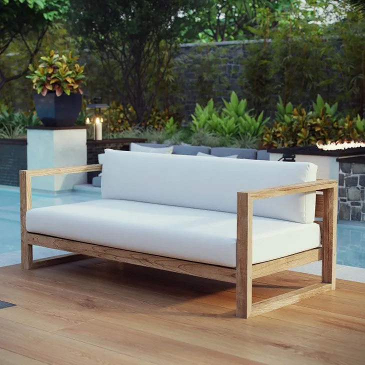 Upland Outdoor Patio Teak Sofa