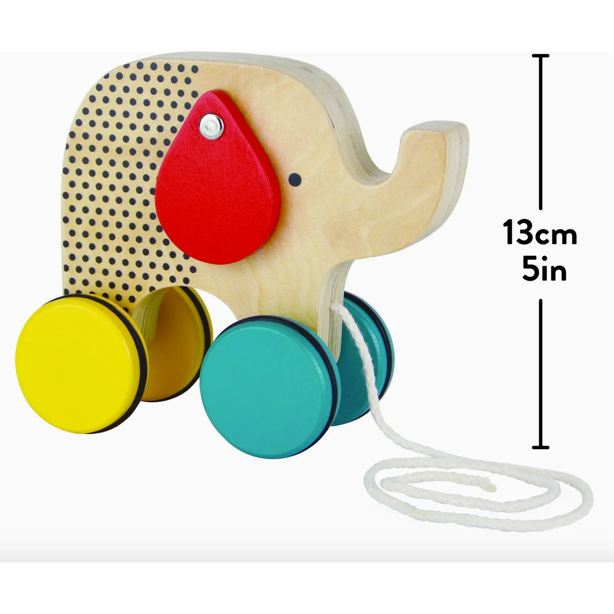 Wooden Jumbo Jumping Elephant Pull Toy