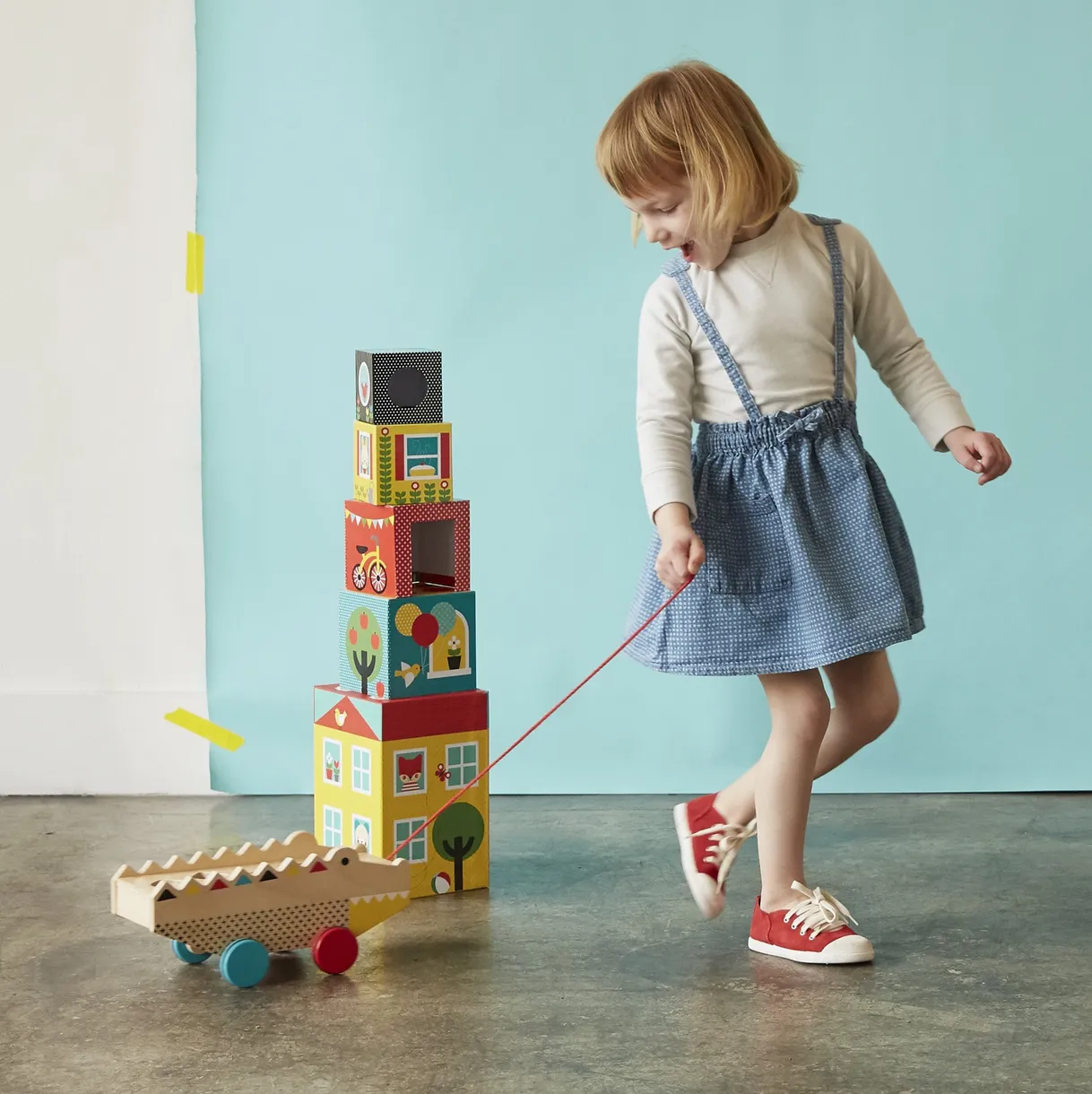 Wooden Jumbo Jumping Elephant Pull Toy