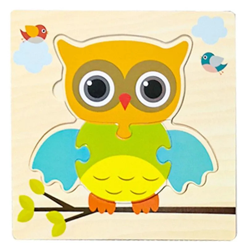 Wooden Toys 3D Puzzle Jigsaw BoardToys for Children Kids Baby Early Educational Brain Teaser Animal Cartoon Puzzle